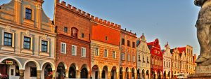 Traditional (very colorfull) houses at Telc square
